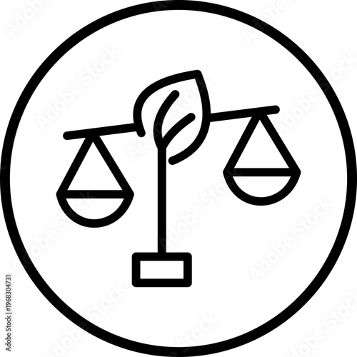 Environmental Law Line Icon Style