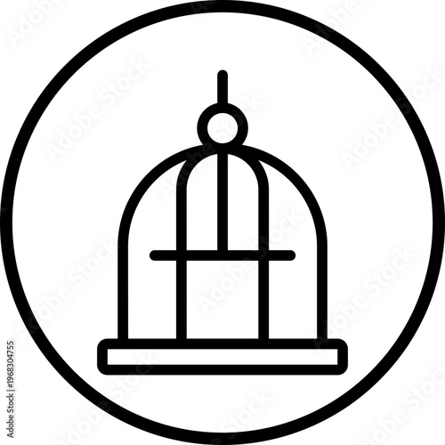 Cage Line Icon Style