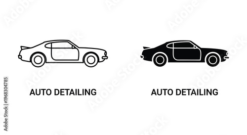 Two classic muscle car outlines presented in a bold silhouette