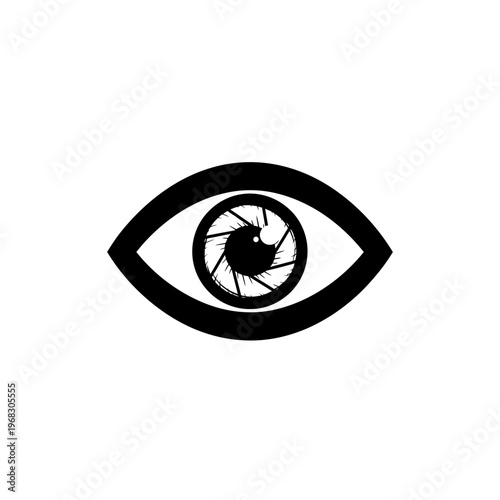 Black and white eye camera lens.