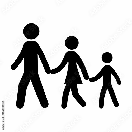 Silhouette of a family walking hand in hand representing love and togetherness