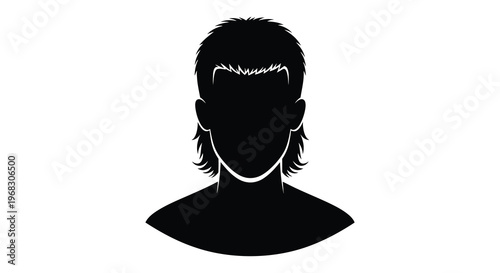 Dark striking silhouette of a person with a unique hairstyle silhouette