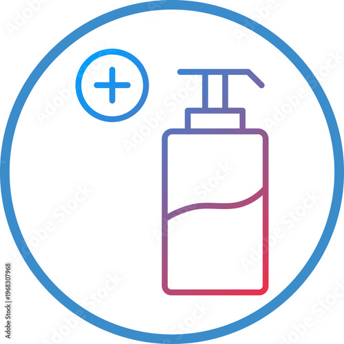 Hand Sanitizer Line Icon Style