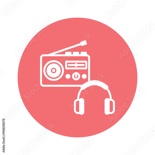 Radio Set Vector icon which can easily modify or edit