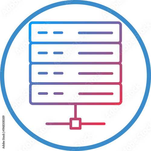 Server Line Icon Style