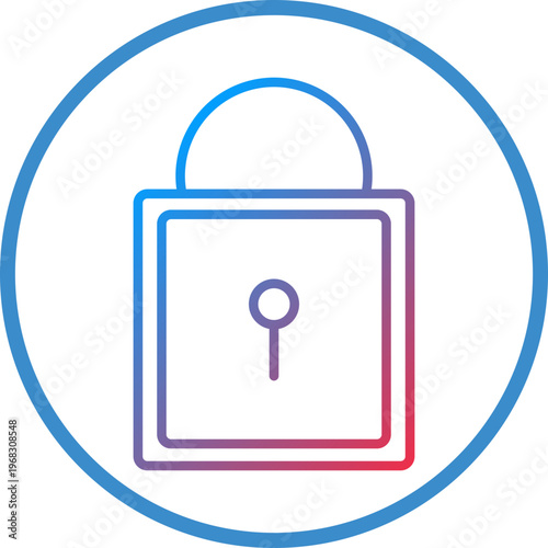 Locked Line Icon Style