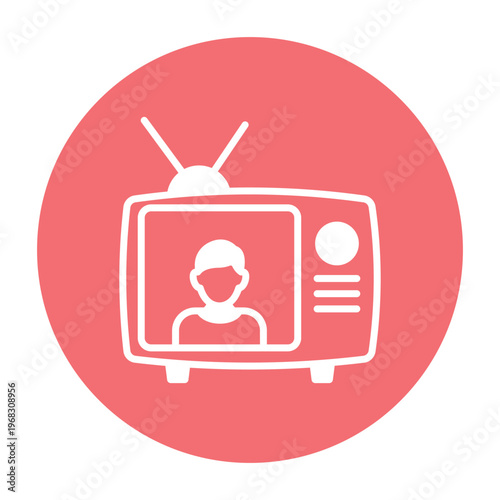  Retro TV Host Vector icon which can easily modify or edit