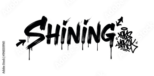 Shining Hello. lettering and all elements in black. Vector style. AWhite background. Pure white background. Perfect isolation and visual consistency. Dynamic