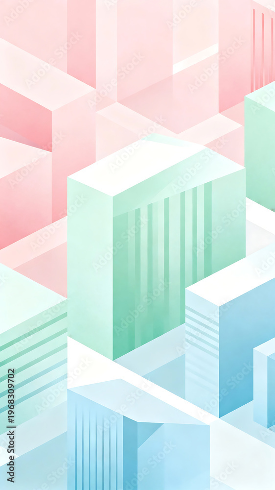 Fototapeta premium Abstract geometric shapes in pastel colors
