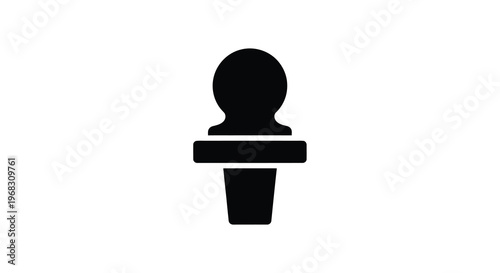 A simple black silhouette depicts a potted plant with a rounded foliage shape high quality professional