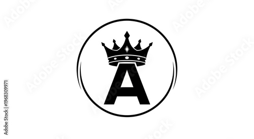 Letter A Crown Logo Design.