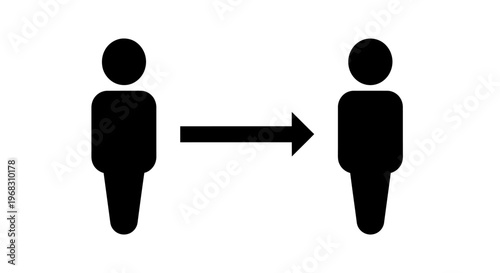 Social Distancing Icon Representing Personal Space Between People.