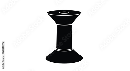 A minimalist black silhouette of a traditional hookah base isolated on a white background high quality