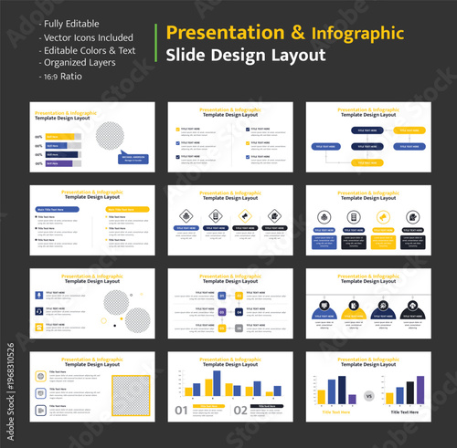 Professional infographic presentation slides for statistical data