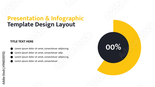 Single circular infographic element with percentage and text bullet points