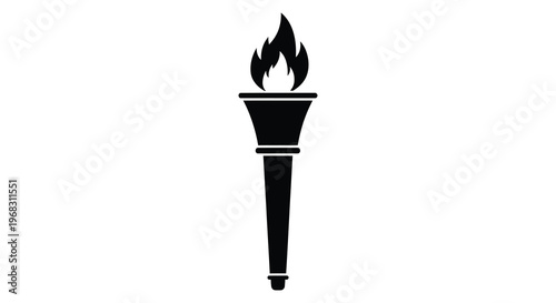 A striking black torch emblem representing light and hope silhouette