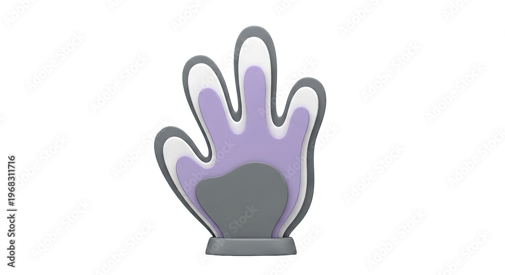 Obraz premium Stylized layered hand shape sculpture
