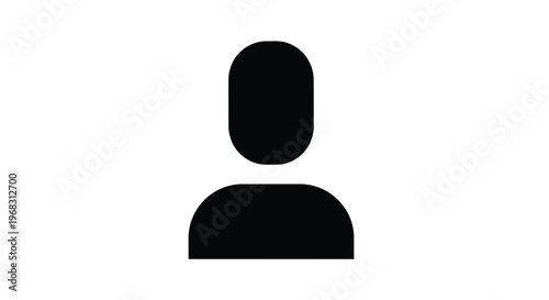 A simple black silhouette of a human head and shoulders on a white background high quality