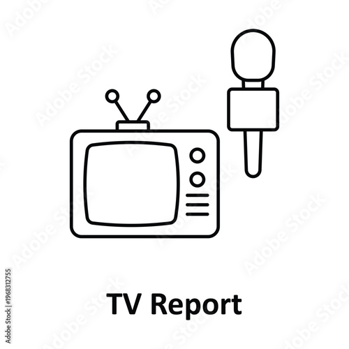 TV Report Vector icon which can easily modify or edit