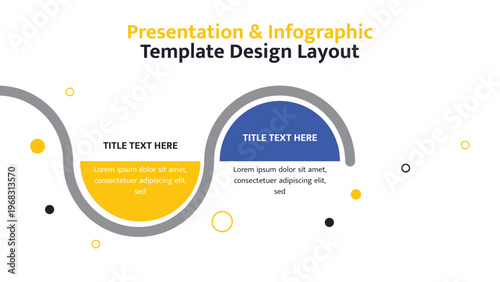 Two step infographic presentation layout with distinct sections for titles and detailed information