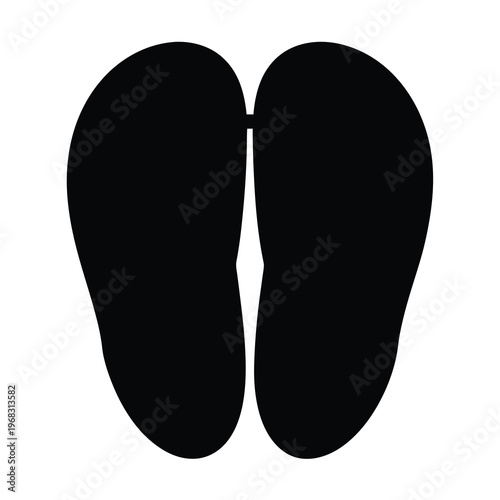 Silhouette of simple flipflops sandals perfect for summer vacation days