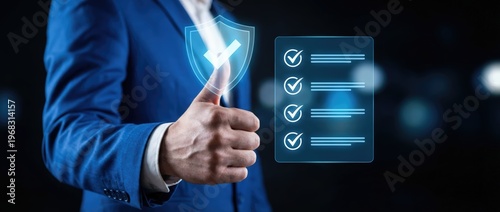 Evaluating security protocols for business success digital workspace infographic modern environment close-up view trust and compliance in technology