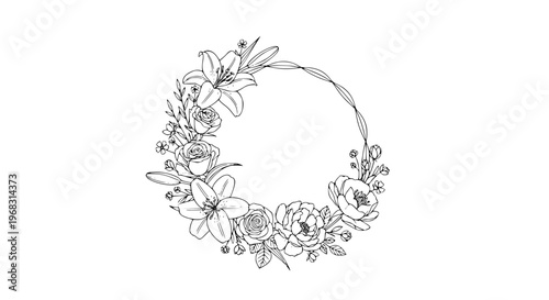 Minimal Spring Flower Vector Composition for Wedding, Gifts, and Apparel