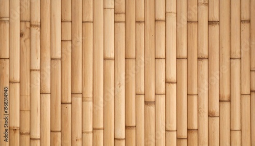 Close-up shot of a textured, natural background composed of light brown bamboo stalks, arranged in a vertical pattern