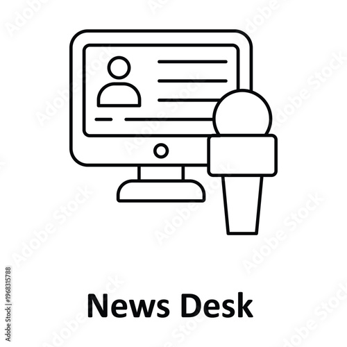  News Desk Vector icon which can easily modify or edit