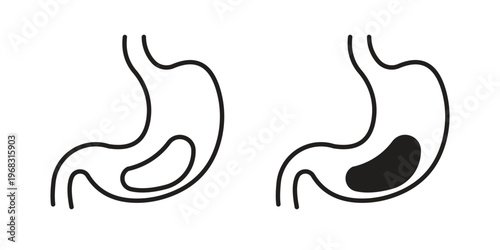 Stomach with Liquids icon. modern vector symbols set