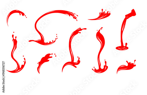 Liquid Drip Wine Pour Silhouette Sticker, Fluid Organic Beverage Vector, Modern Abstract Romantic Gastronomy Illustration