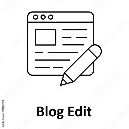 Blog Edit Vector icon which can easily modify or edit