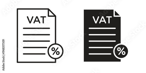Value added tax VAT icon. modern vector symbols set