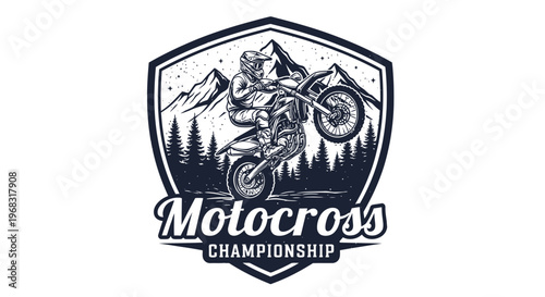 Motocross Rider Silhouette – Off Road Dirt Bike Racing Sport Illustration