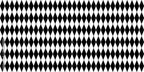 Circus seamless diamond pattern. Clown background with rhombus texture. Geometric monochrome carnival ornament.