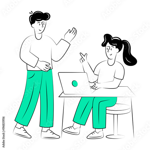 A sketchy style illustration showing mentorship