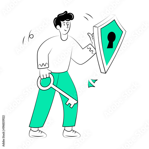 A drawing style illustration representing job security

