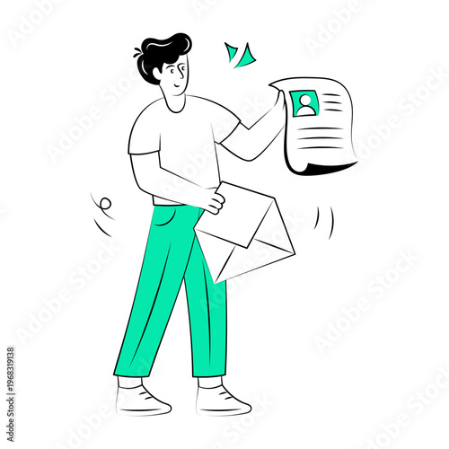 A doodle style illustration showing confirmation letter

