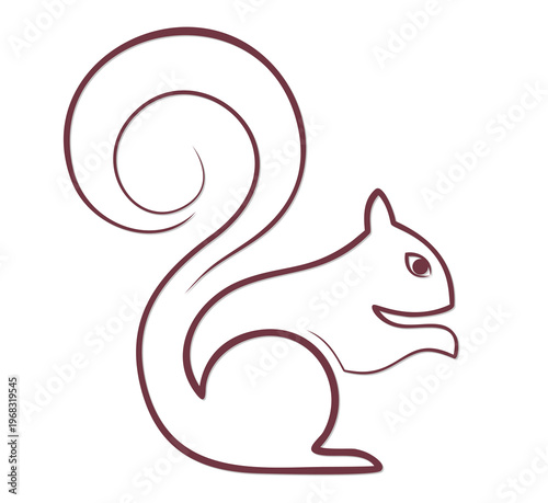 Logo wild forest red squirrel.