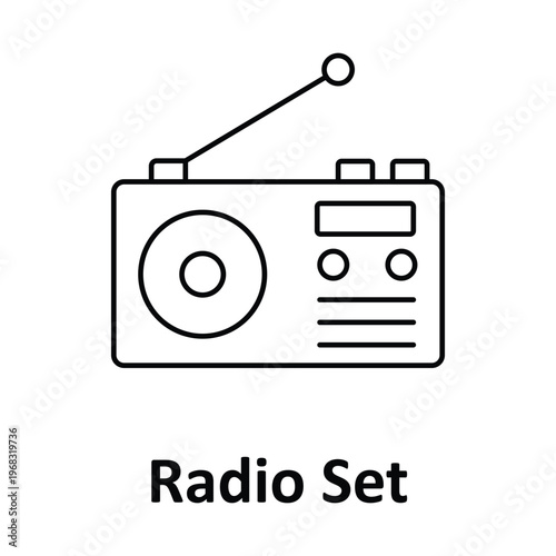 Radio Set Vector icon which can easily modify or edit