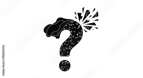 question mark symbol with explosion effect