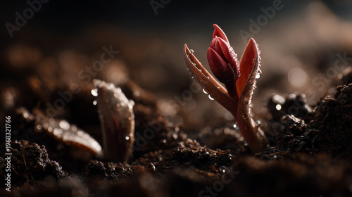 Little plant is blooming