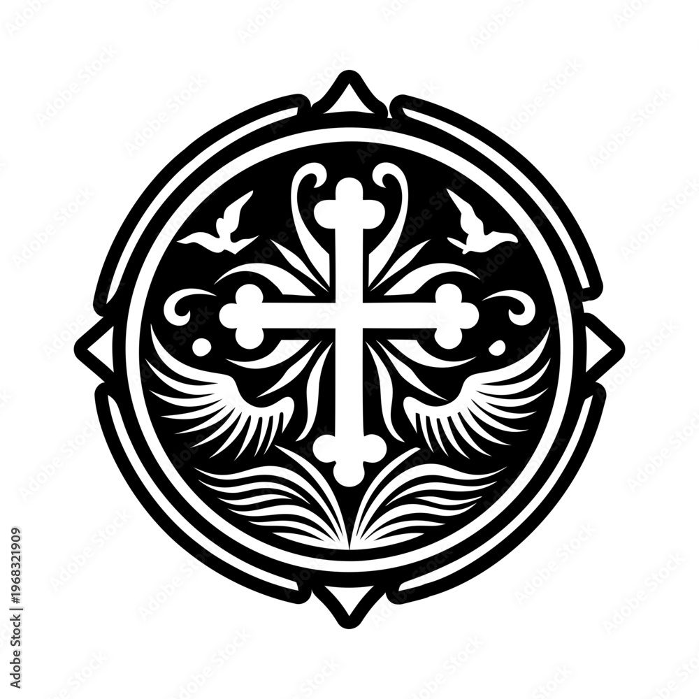 Ταπετσαρία A filled style icon of baptismal symbol