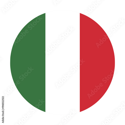 Italy Flag in Circle Shape