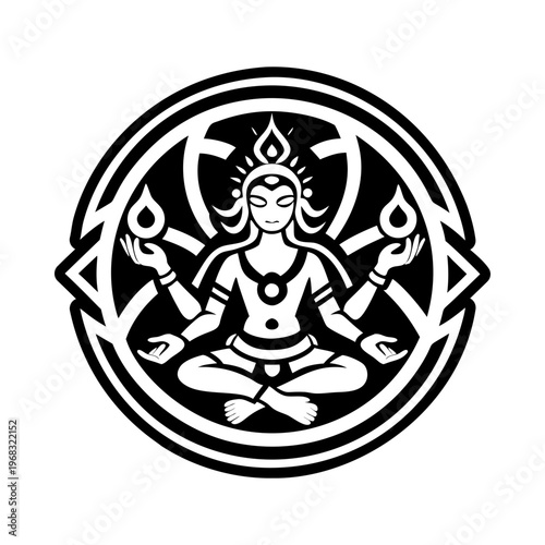 A filled style icon of deity symbol