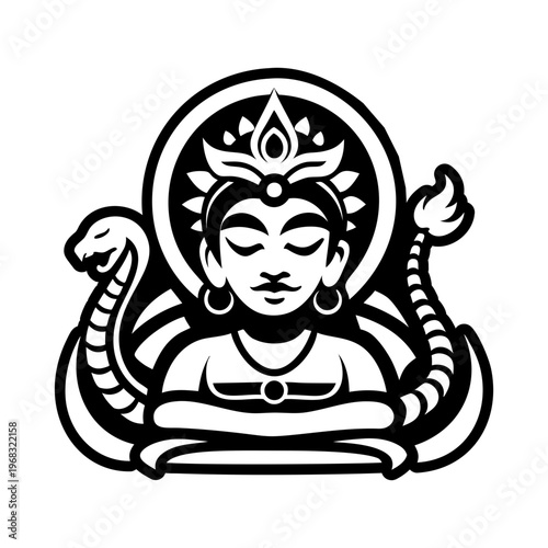 God vishnu icon in glyph style