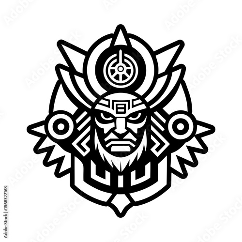 A glyph style icon of guardian deity symbol
