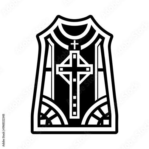 A filled style icon of liturgical vestment symbol