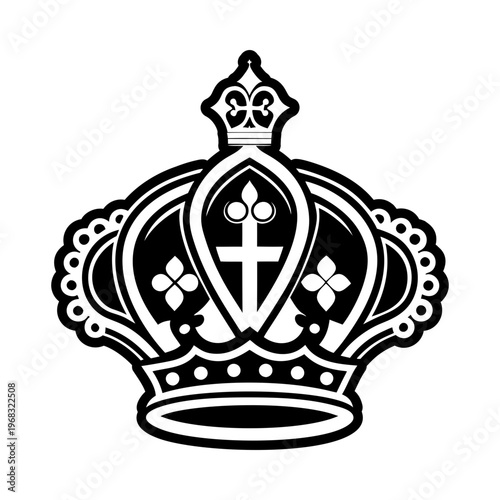 A filled style icon of papal tiara symbol