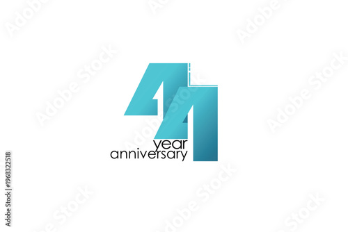44 year anniversary blue color on white background